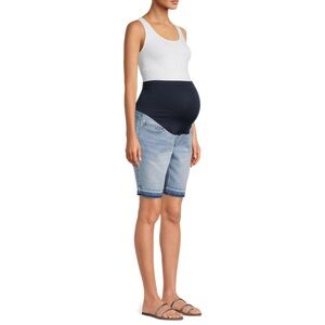 Time and Tru Womens Maternity Denim Bermuda Shorts Size XL 16-18